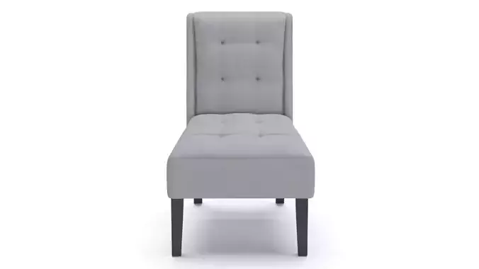 Tufted Accent Chair with Solid Wood Legs Chair 3D model