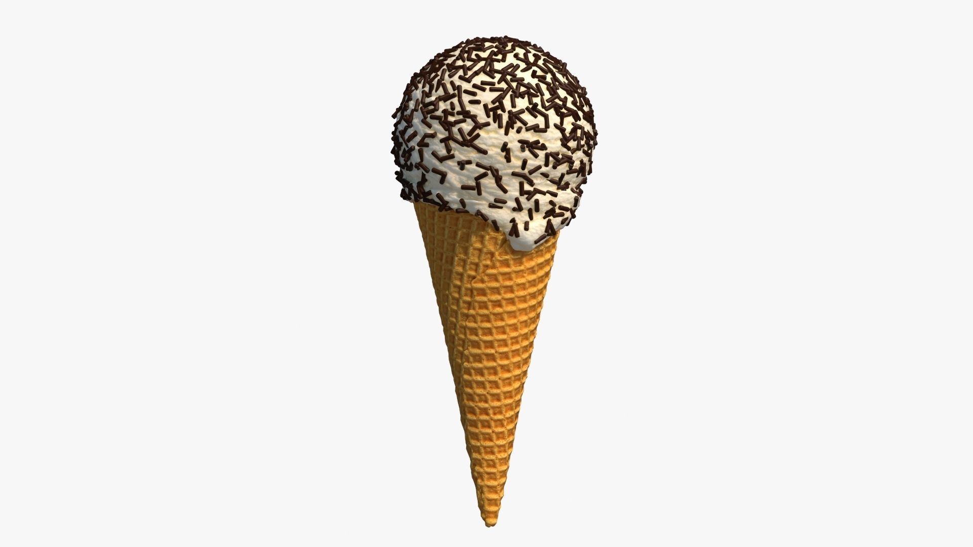 Ice Cream Cone With Toppings v2 3D model_8