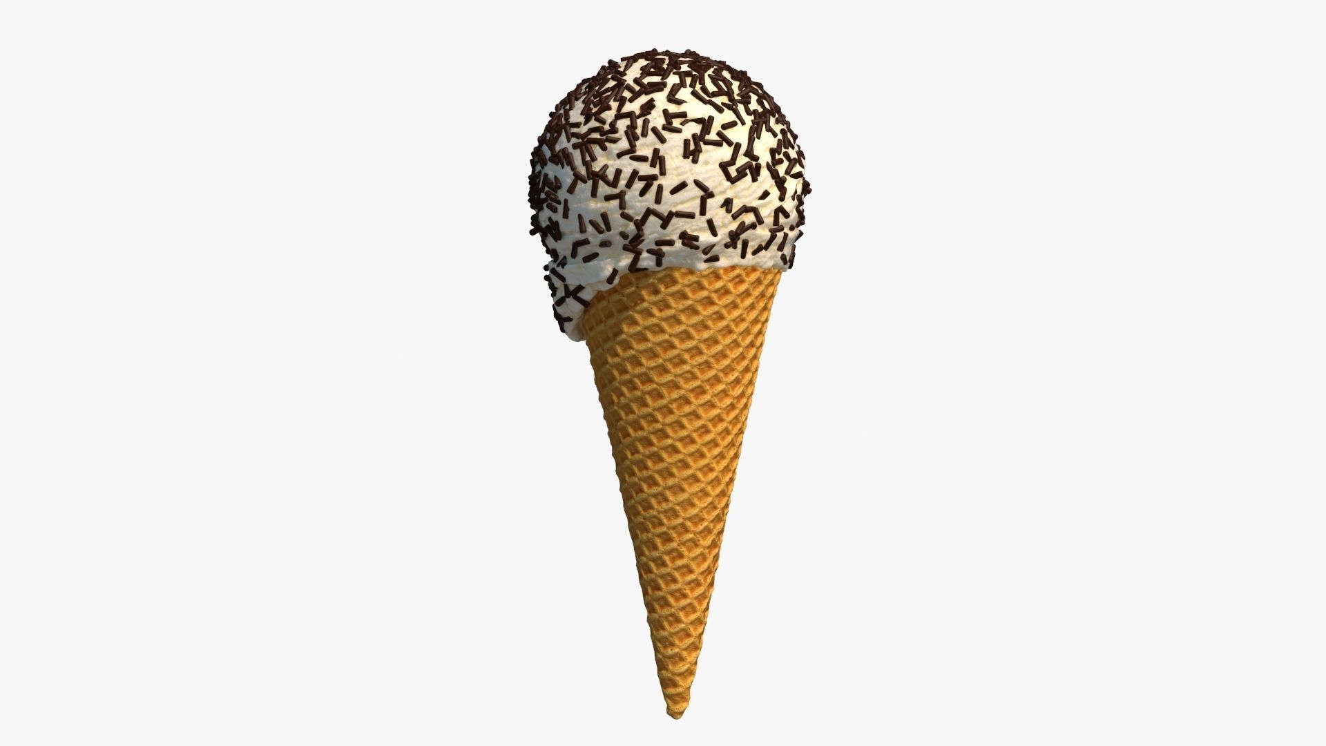 Ice Cream Cone With Toppings v2 3D model_3