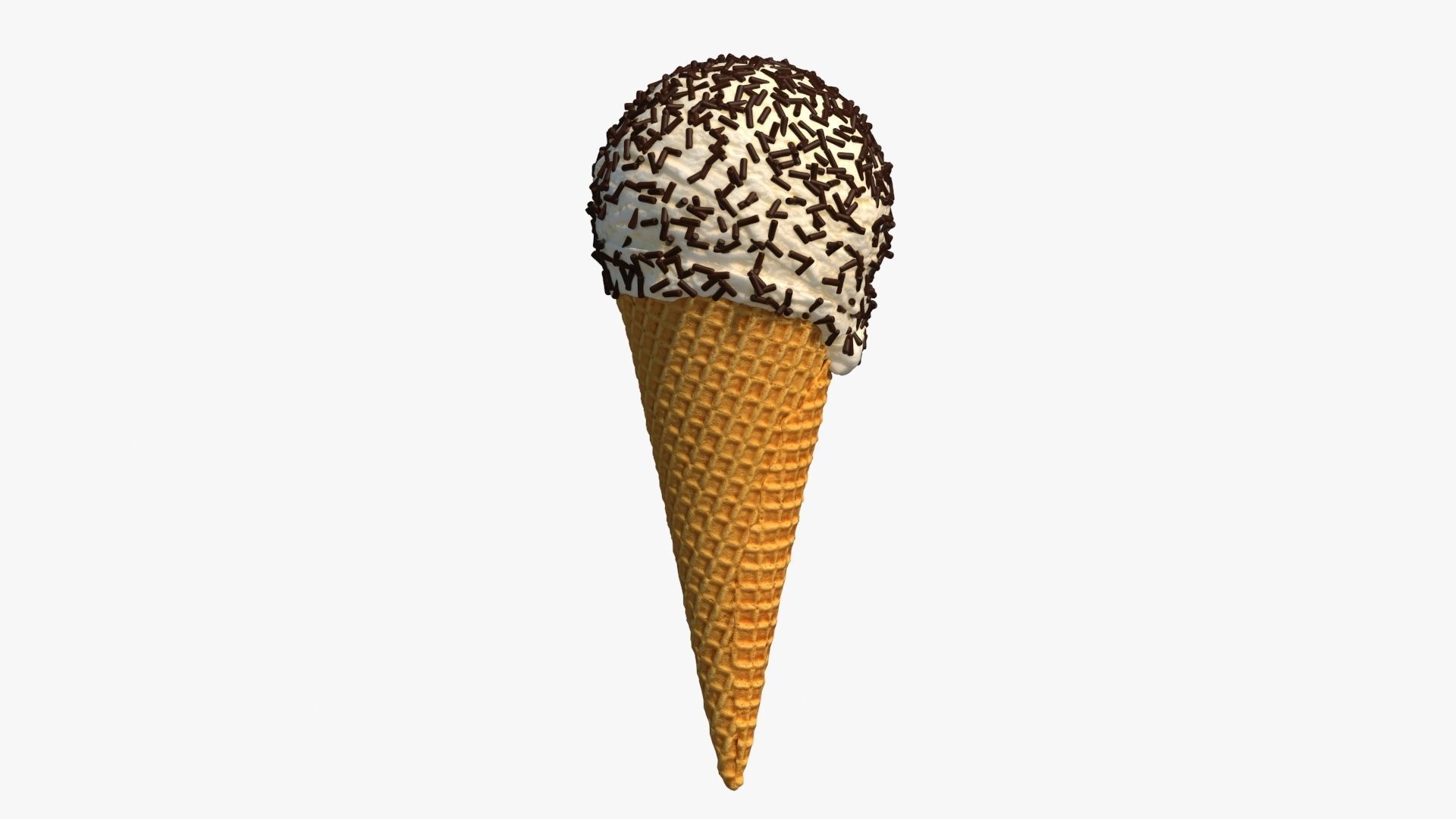 Ice Cream Cone With Toppings v2 3D model_7