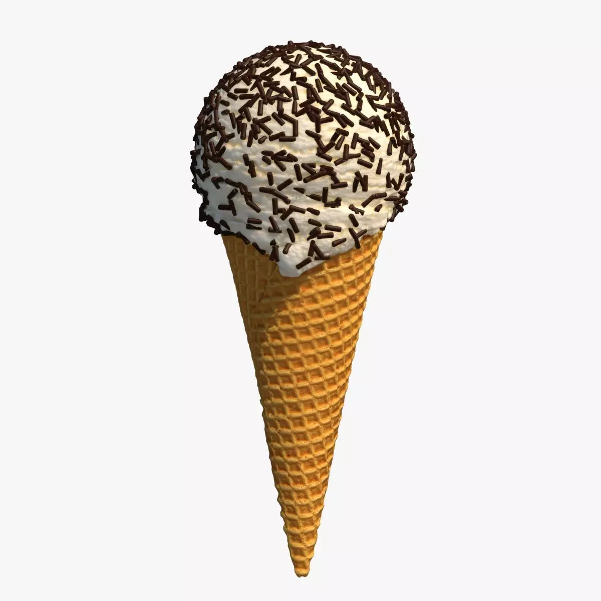 Ice Cream Cone With Toppings v2 3D model_0