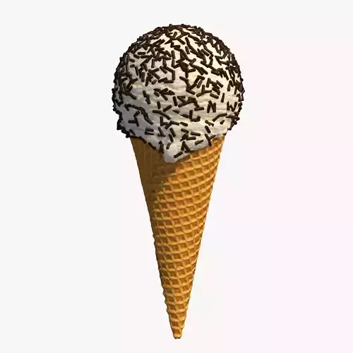 Ice Cream Cone With Toppings v2 3D model