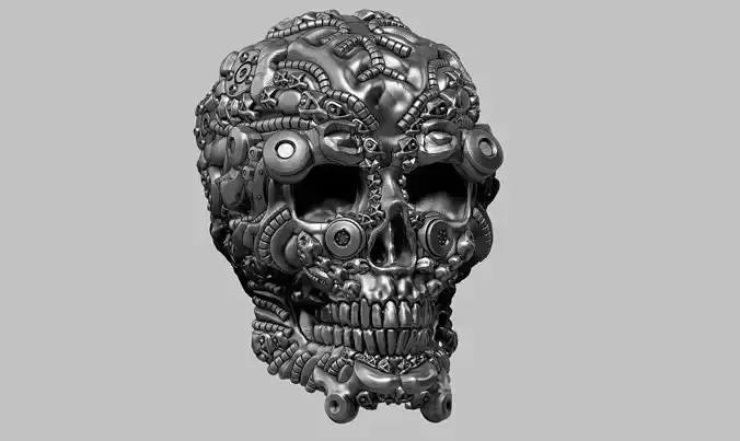 skull robot head a50