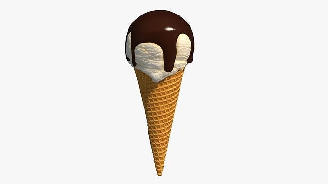 Ice Cream Cone With Toppings v3 3D model 2