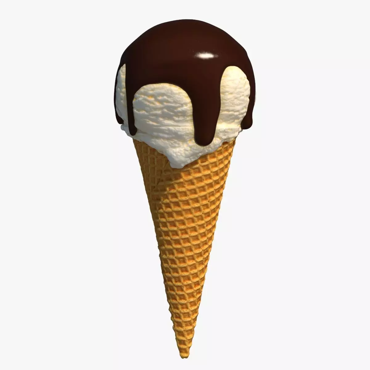 Ice Cream Cone With Toppings v3 3D model_0