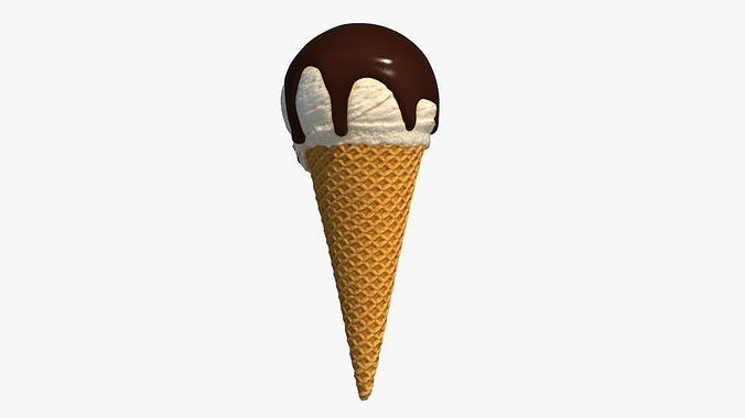 Ice Cream Cone With Toppings v3 3D model 5