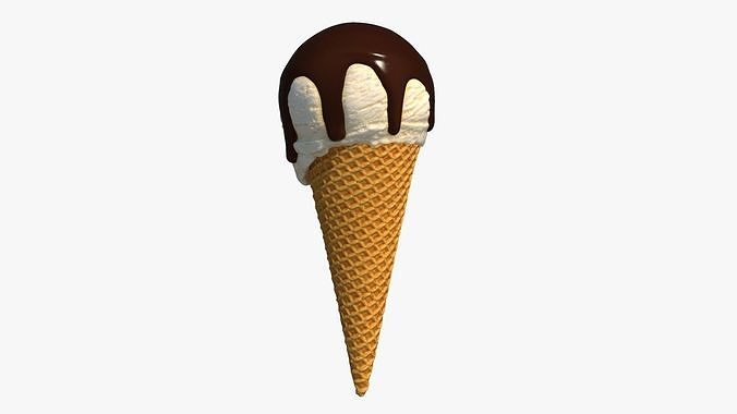 Ice Cream Cone With Toppings v3 3D model 4