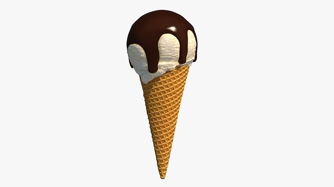 Ice Cream Cone With Toppings v3 3D model 3
