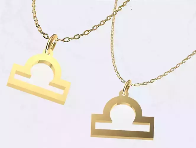 Libra Zodiac Sign Pendant Necklace