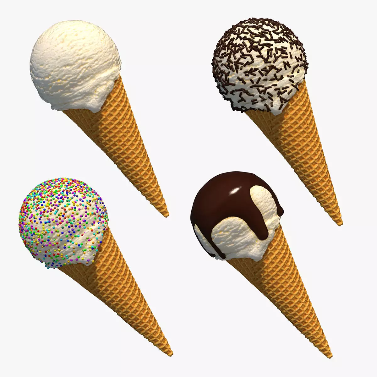 Ice Cream Cone With Toppings Collection _0