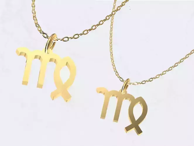 Virgo Zodiac Sign Pendant Necklace