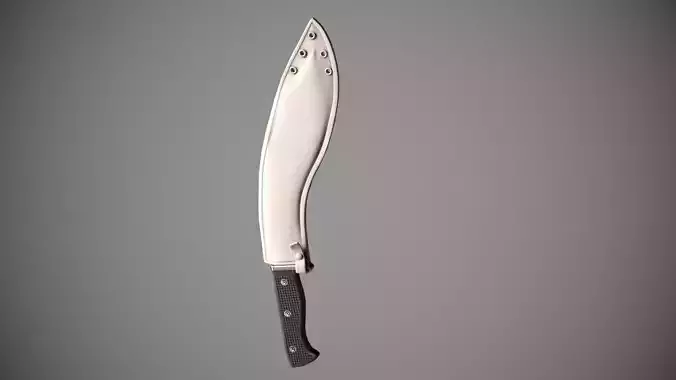 Knife Sawback Kukri with Sheath Low-poly 3D model