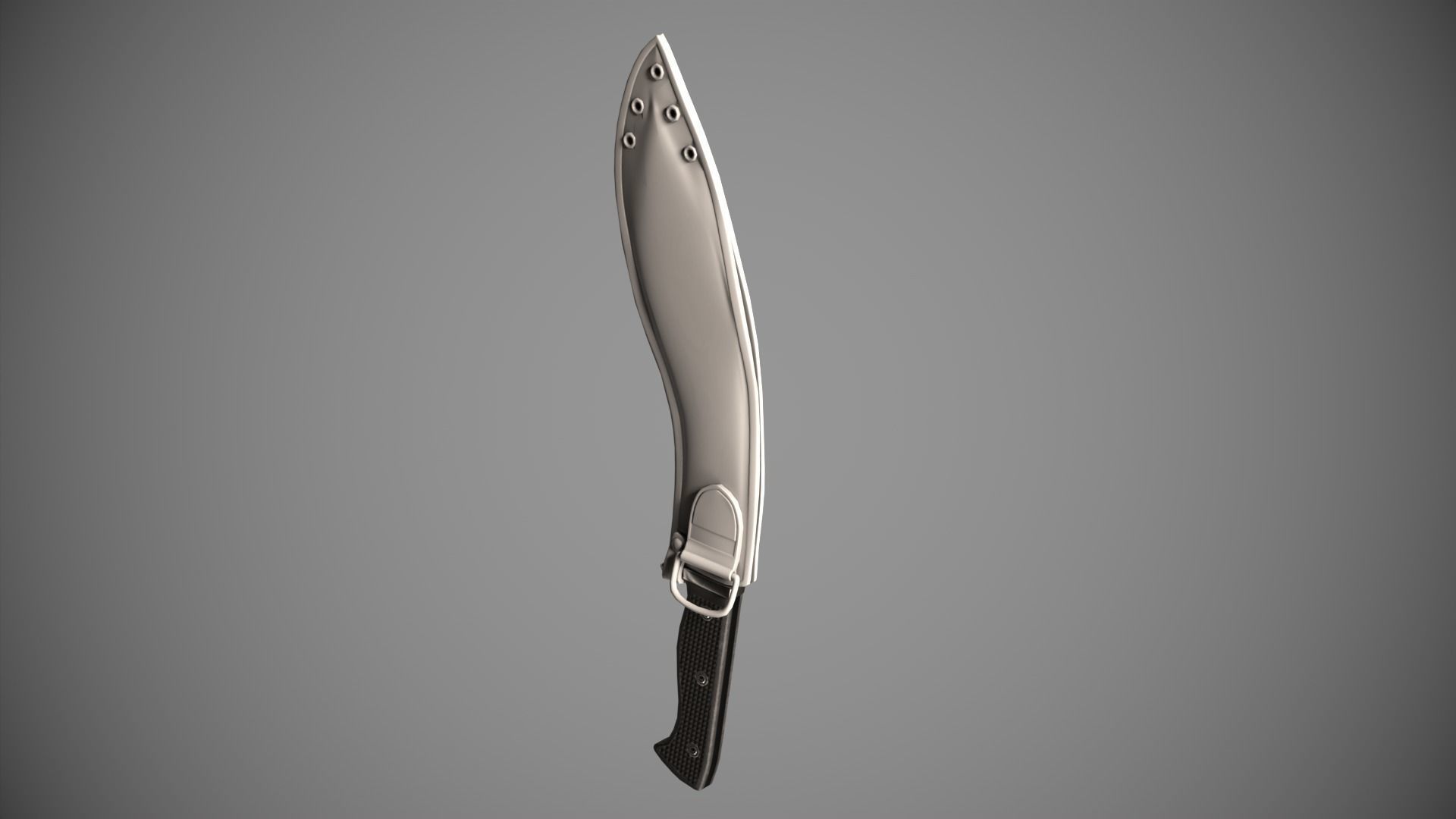 Knife Sawback Kukri with Sheath Low-poly 3D model_12