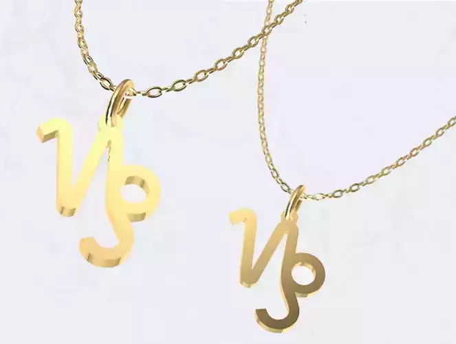 Capricorn Zodiac Sign Pendant Necklace