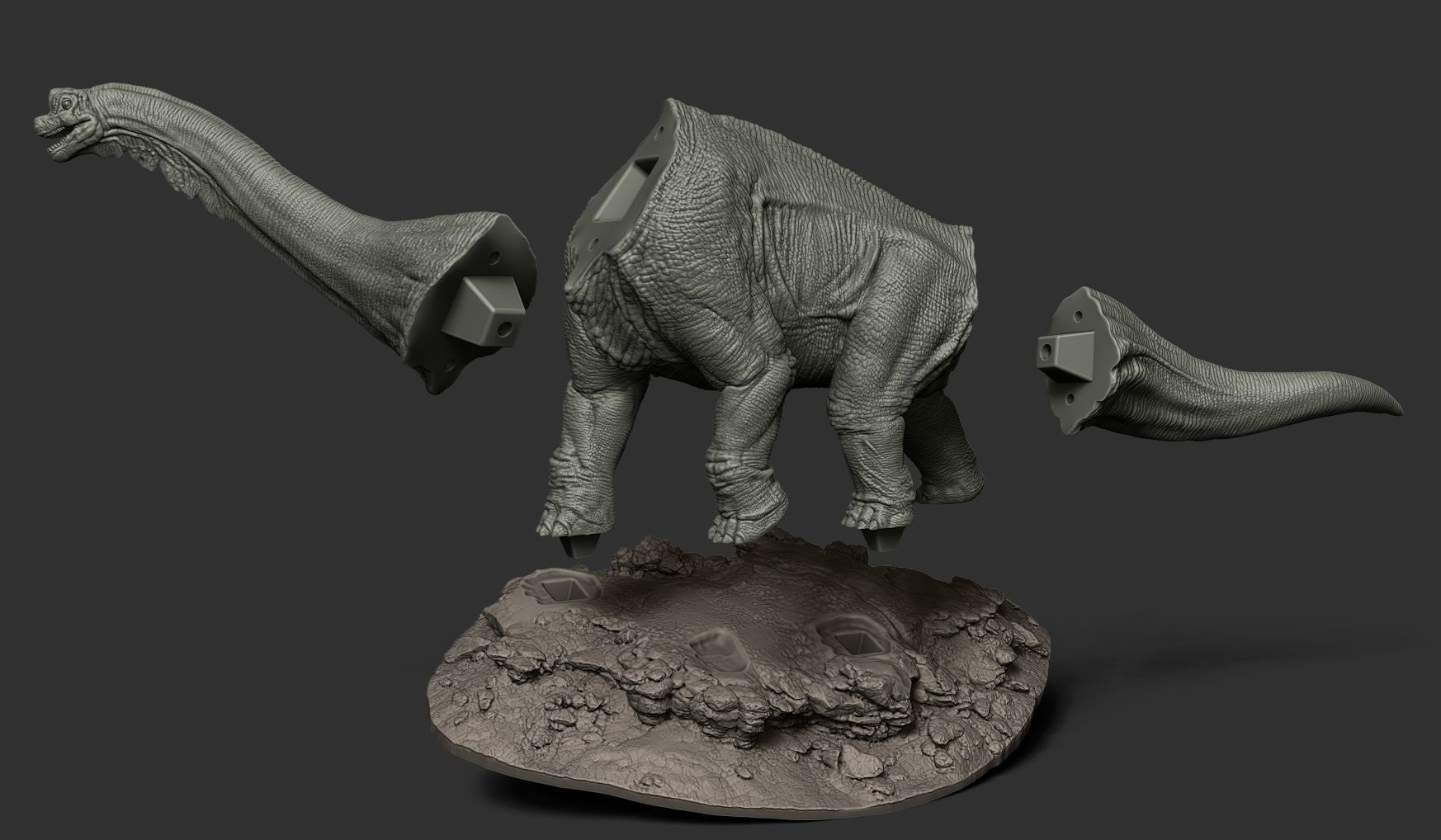 Brachiosaurus 3D print ready 3D print model_6