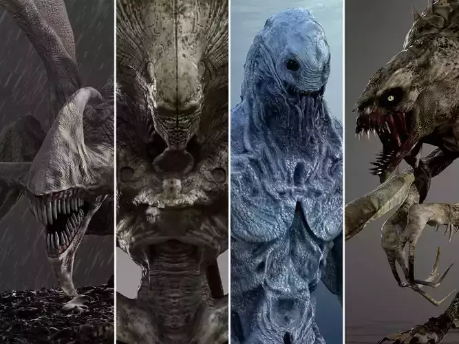 Aliens from movies pack 3D Model Collection
