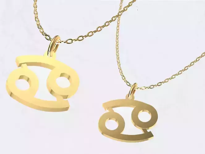 Cancer Zodiac Sign Pendant Necklace