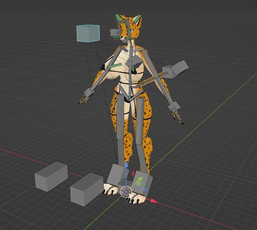 Furry Cheetah Woman Avatar Low-poly 3D model_13