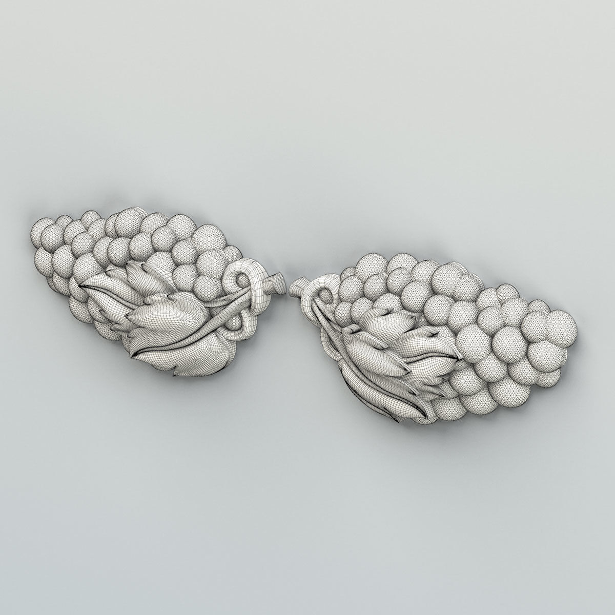 Carved decor horizontal 041 Grape 3D model_6