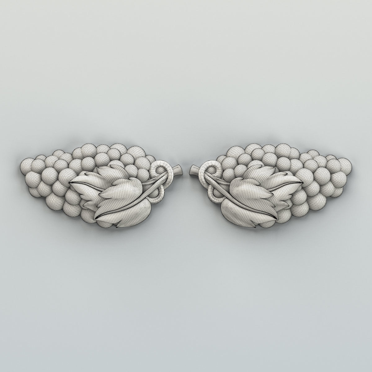 Carved decor horizontal 041 Grape 3D model_5