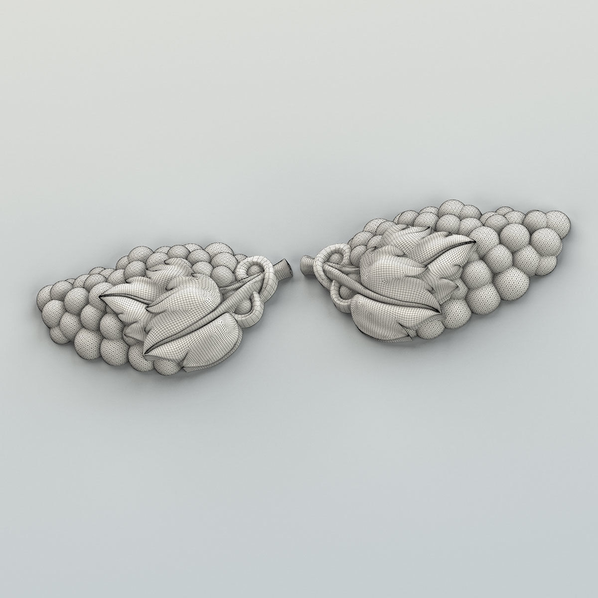 Carved decor horizontal 041 Grape 3D model_7