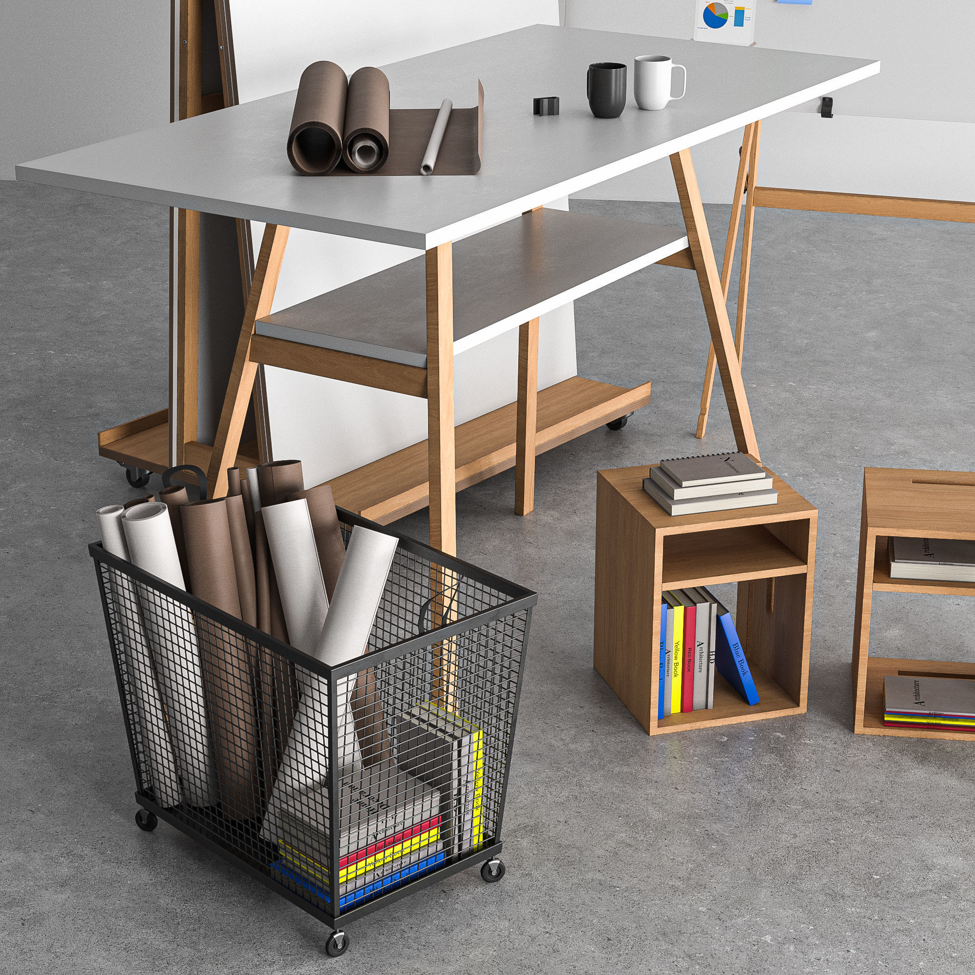 office furniture 3D model_2