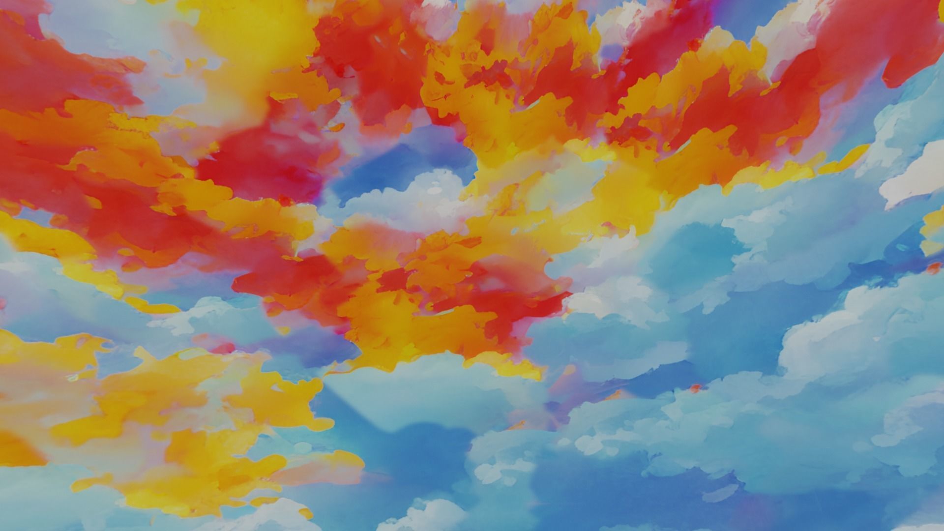 Fantasy Painted Clouds Skybox Low-poly 3D model_1