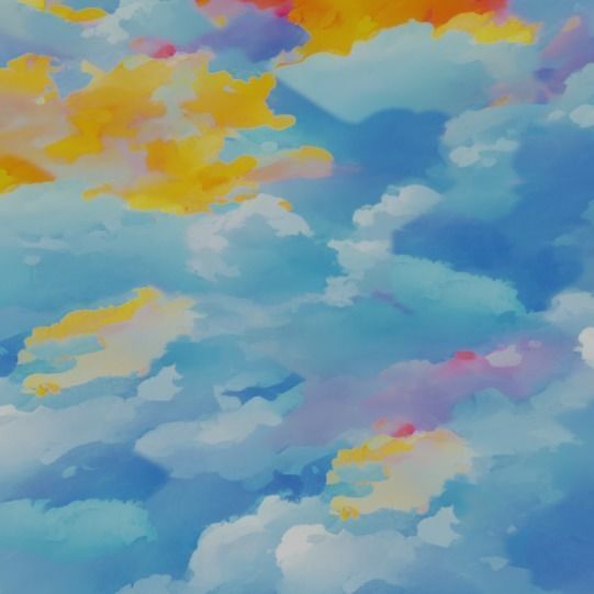 Fantasy Painted Clouds Skybox Low-poly 3D model_6