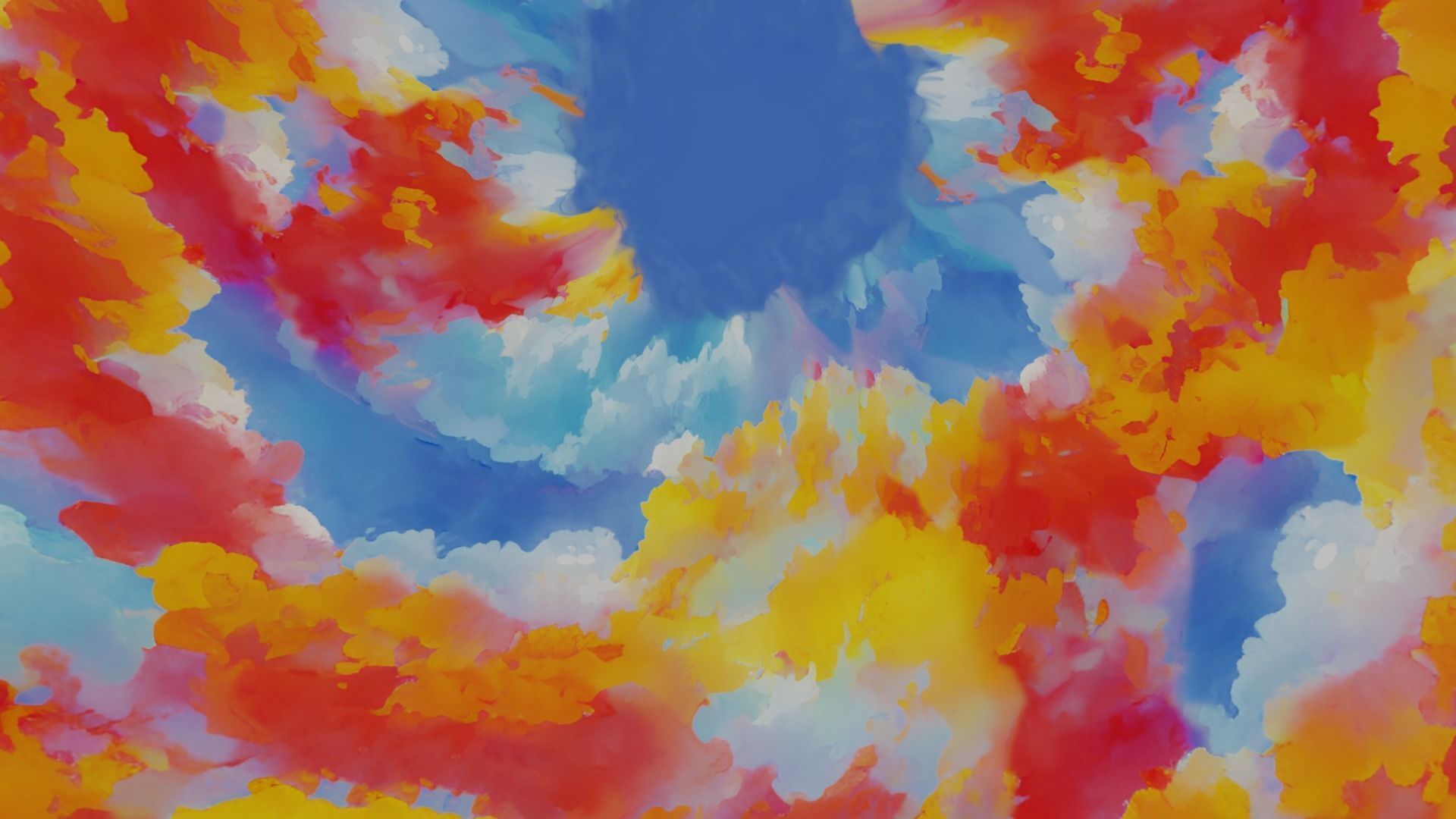 Fantasy Painted Clouds Skybox Low-poly 3D model_2