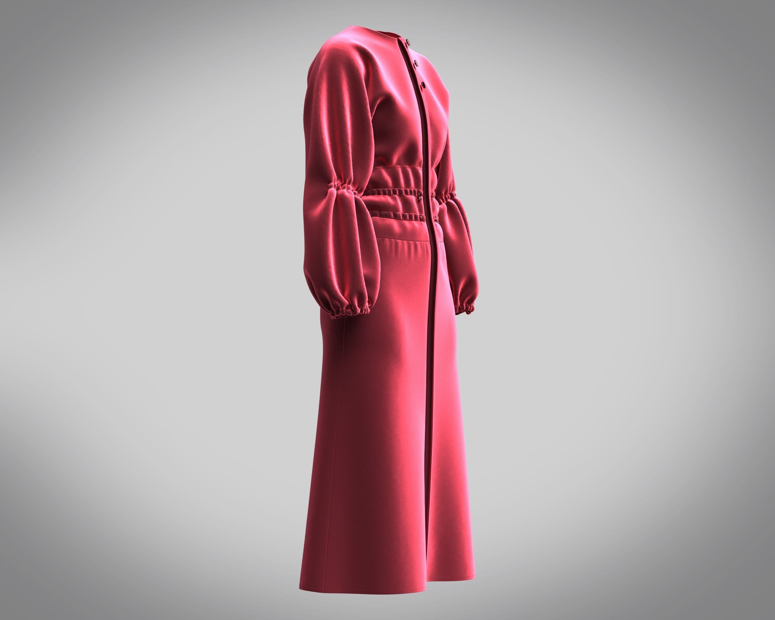 Ladies Leisure Dress 3D model_1