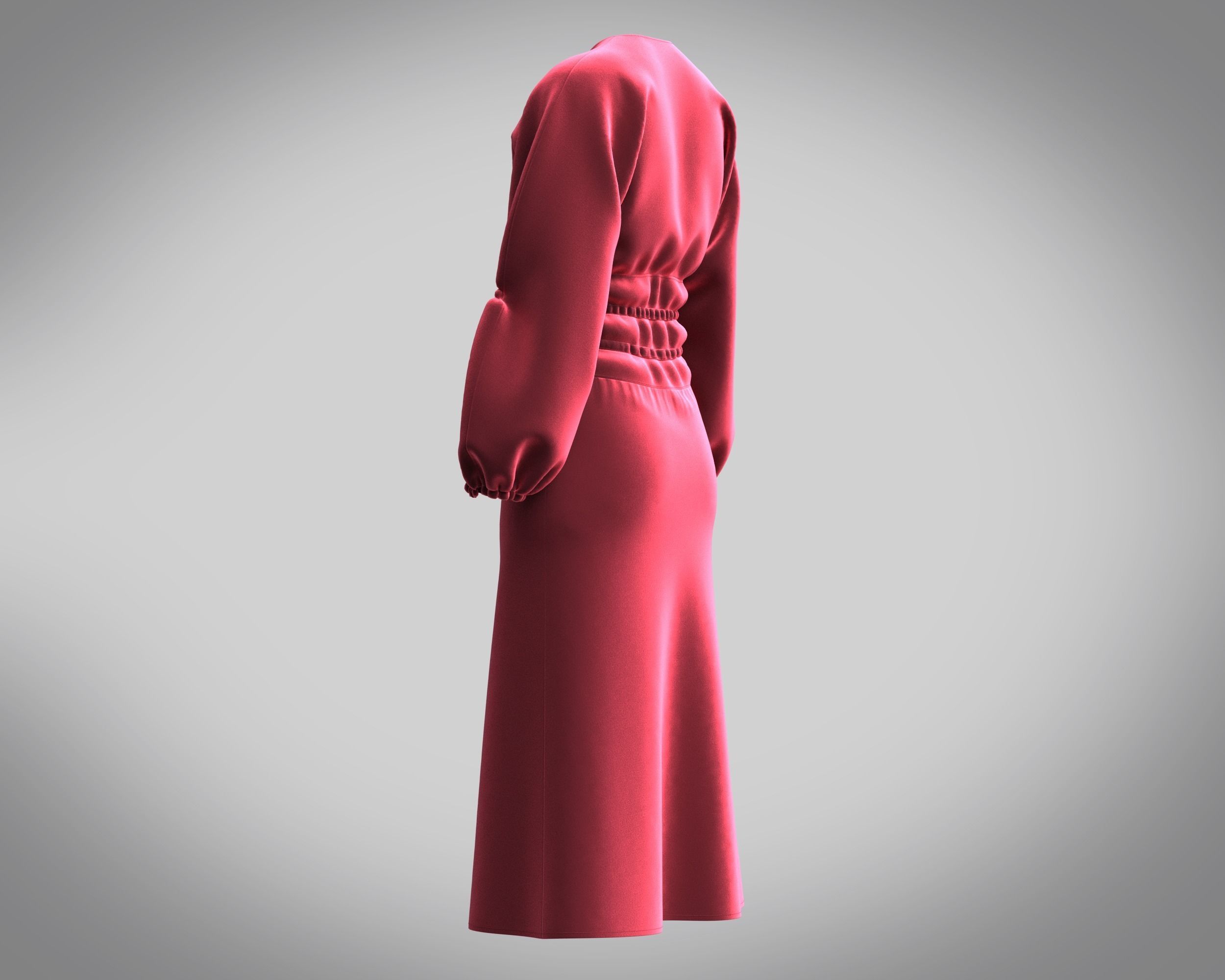 Ladies Leisure Dress 3D model_4