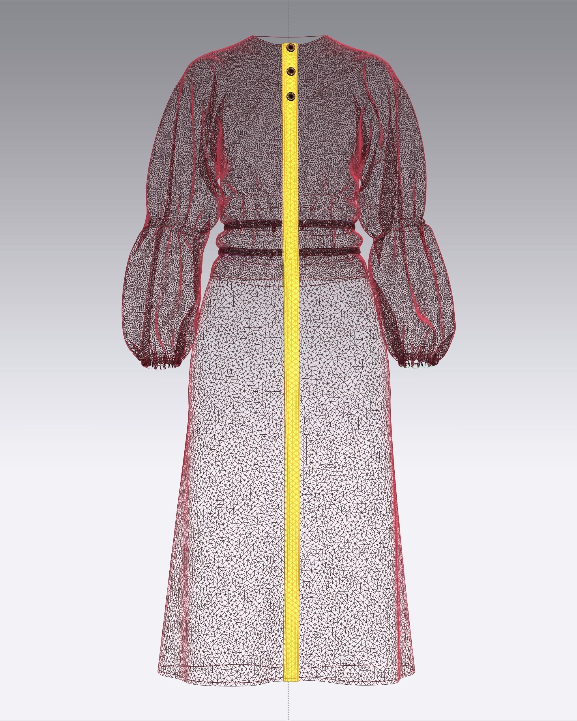 Ladies Leisure Dress 3D model_10