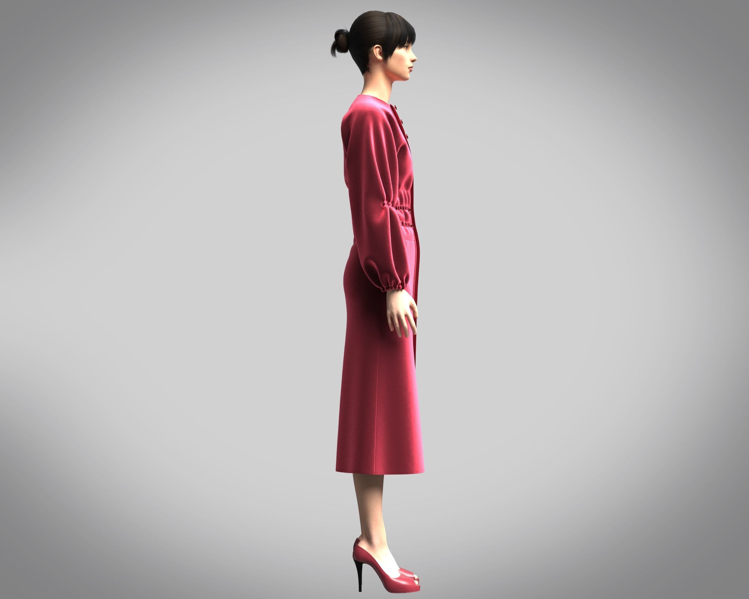 Ladies Leisure Dress 3D model_7