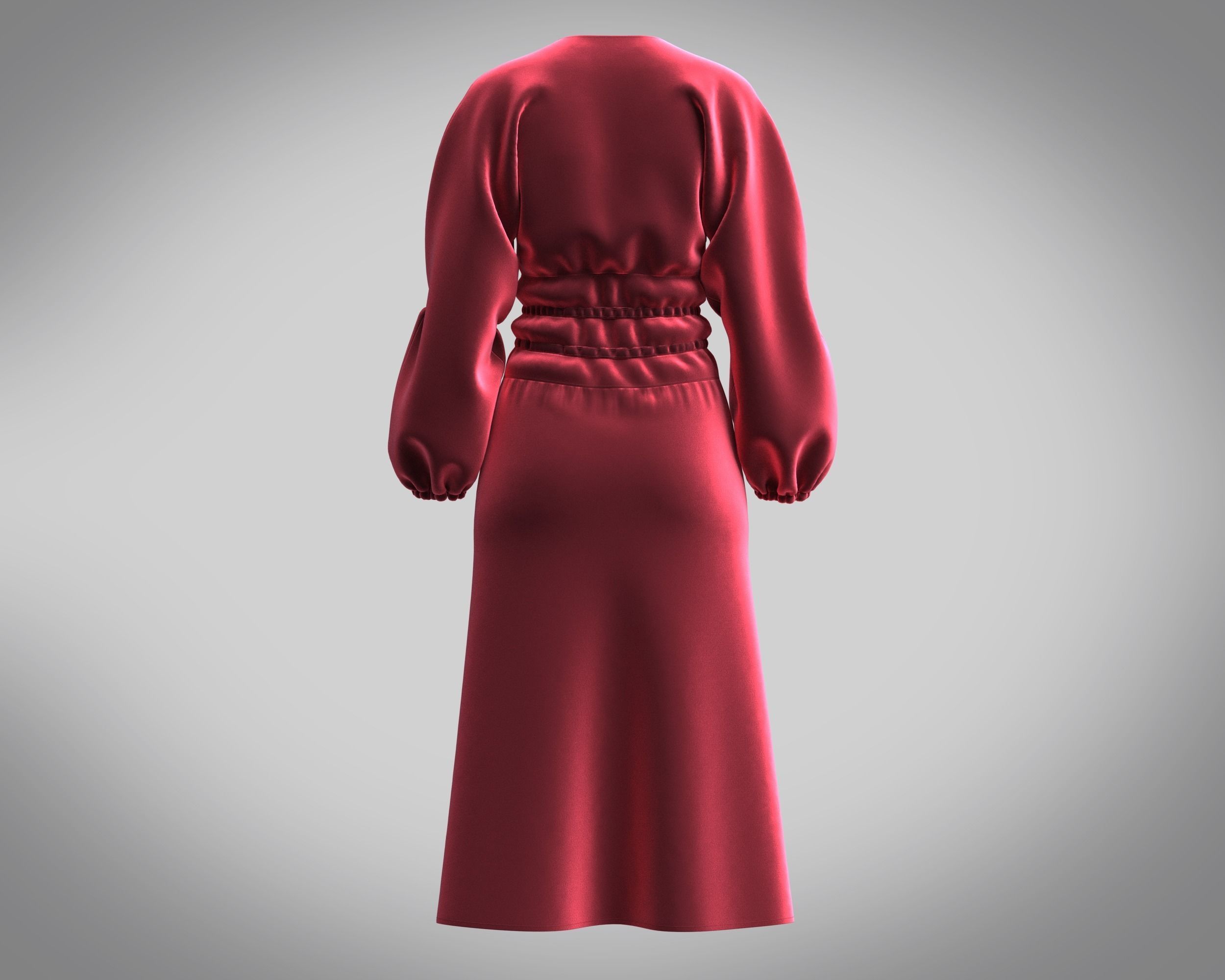 Ladies Leisure Dress 3D model_3