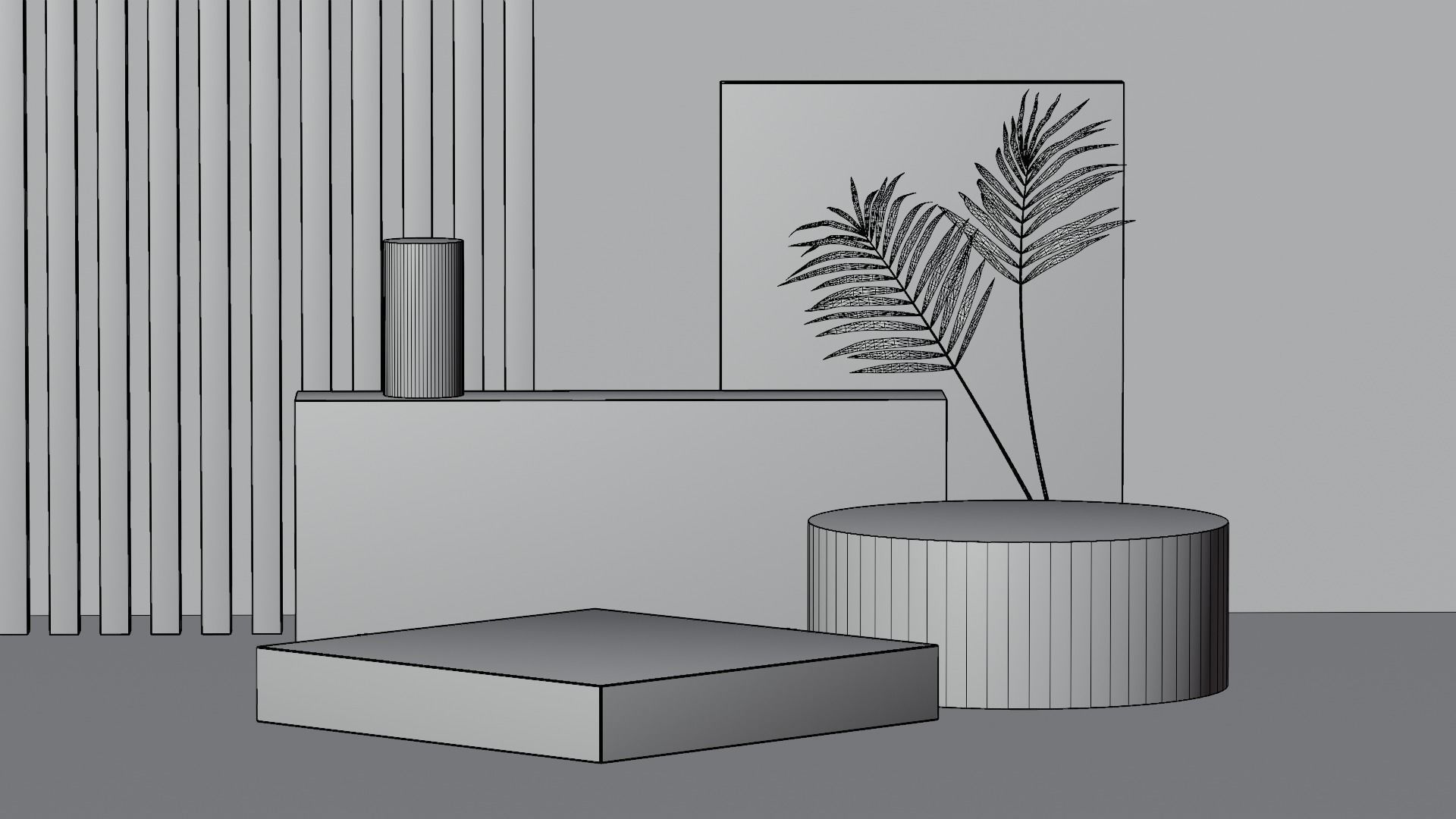 Product Advertising Display Podium Low-poly 3D model_6