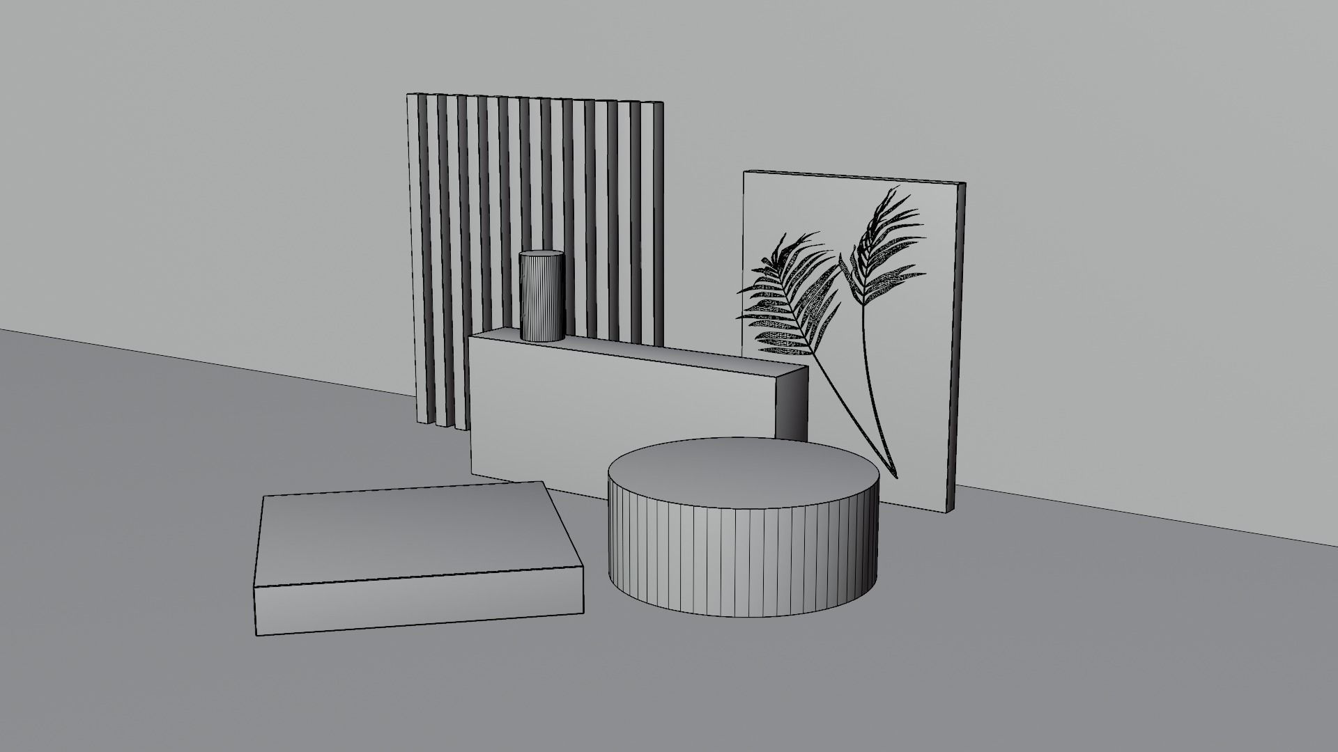 Product Advertising Display Podium Low-poly 3D model_9