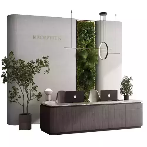 Reception desk - office furniture 06 Low-poly 3D model