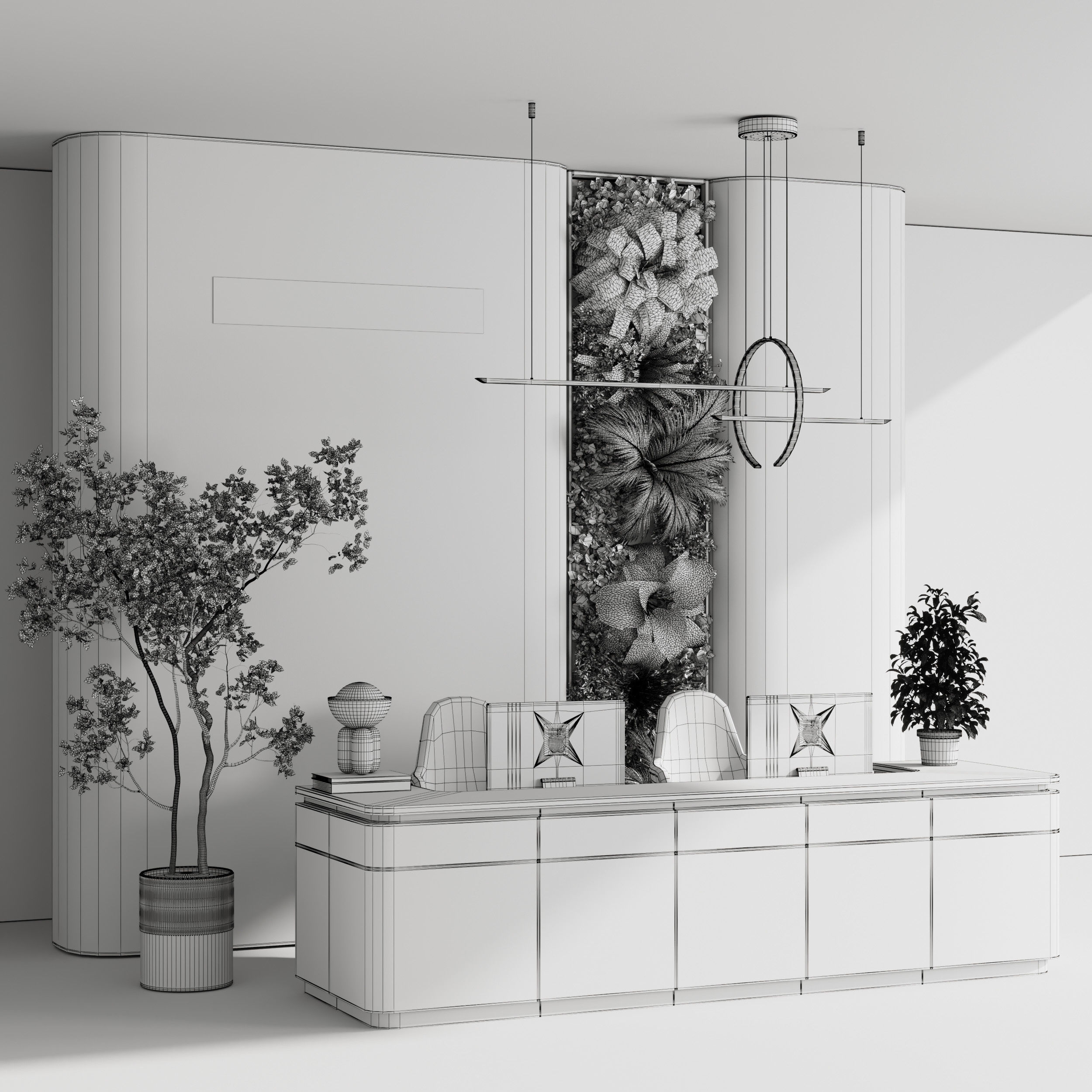 Reception desk - office furniture 06 Low-poly 3D model_4