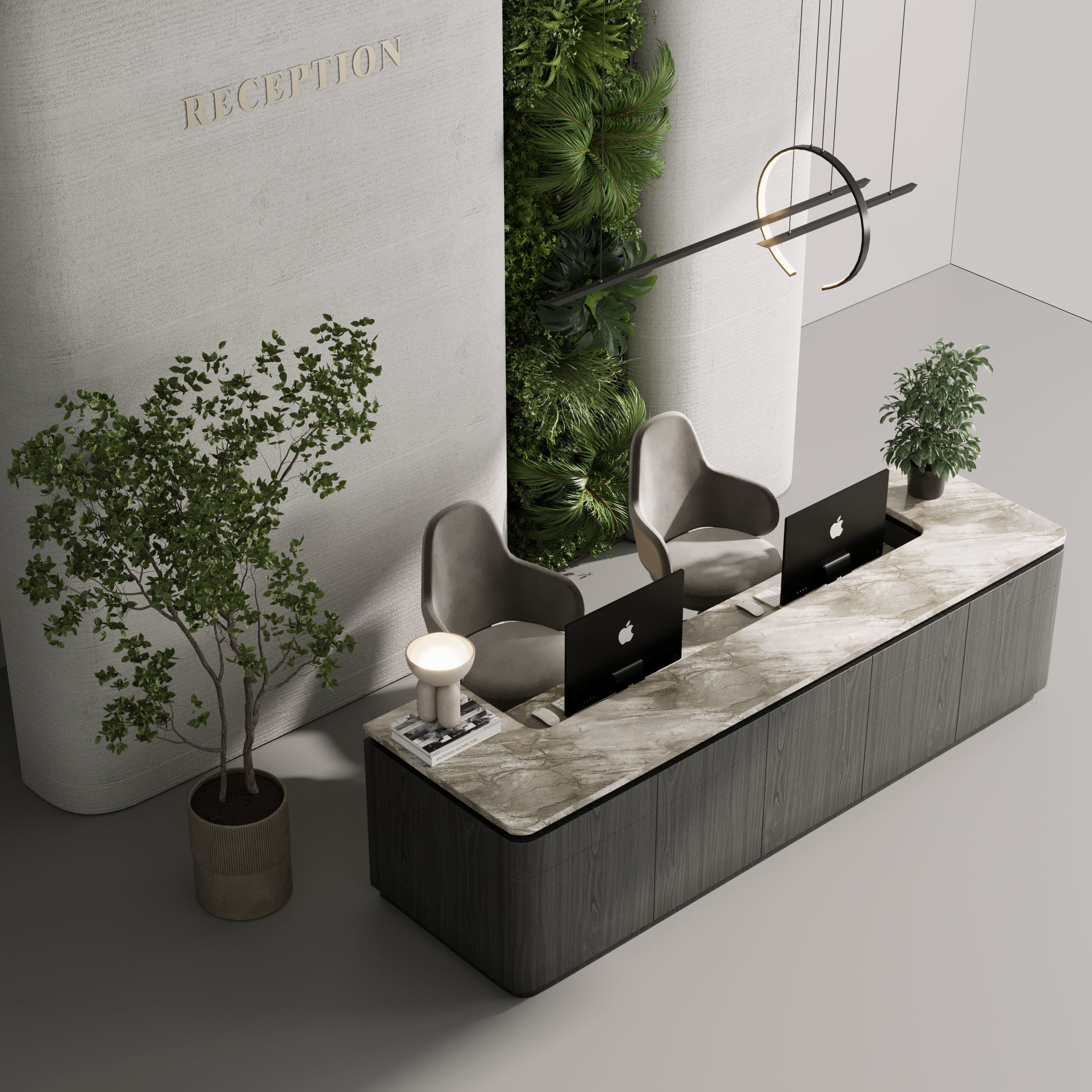 Reception desk - office furniture 06 Low-poly 3D model_3