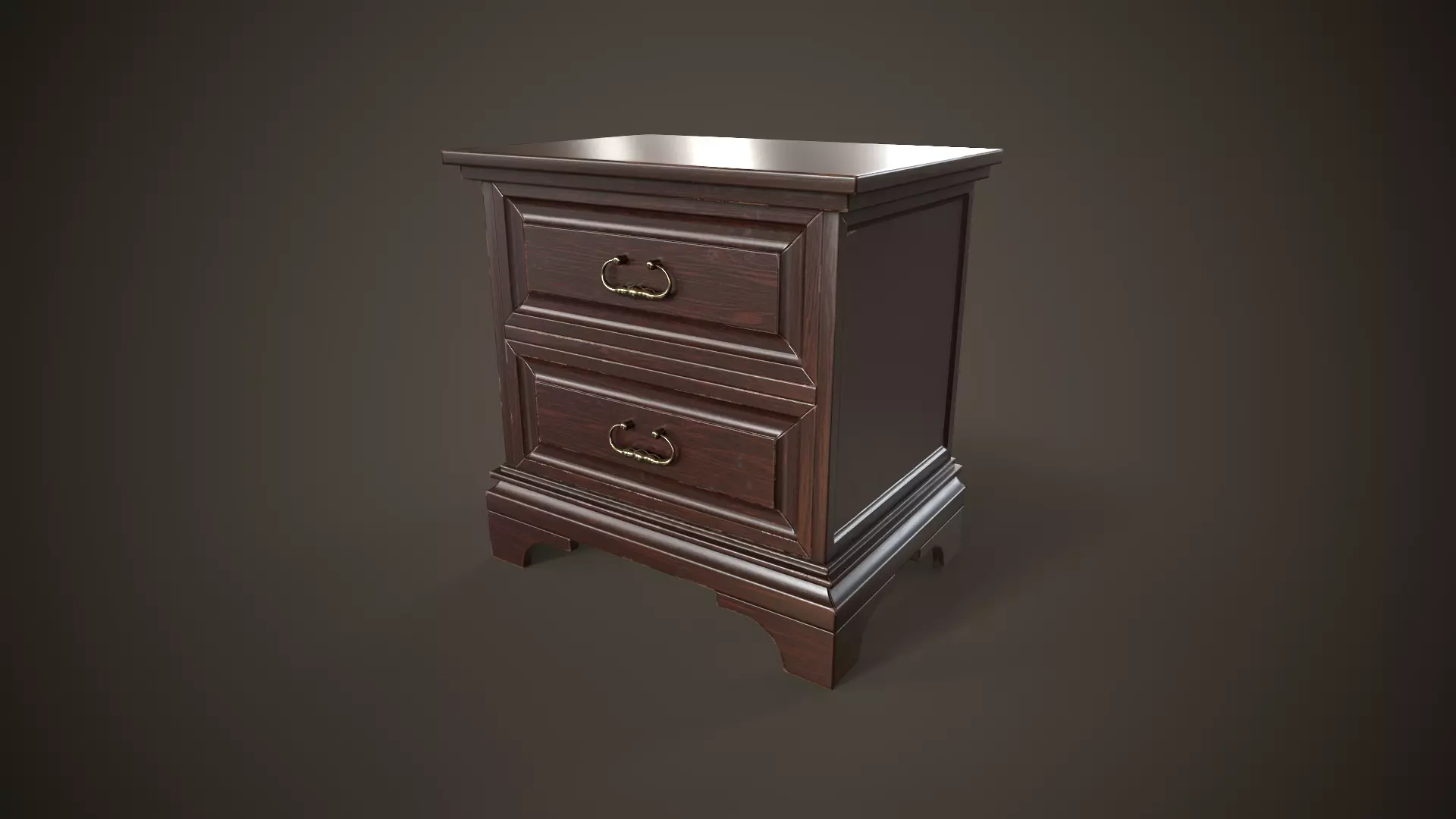 Vintage nightstand Low-poly 3D model