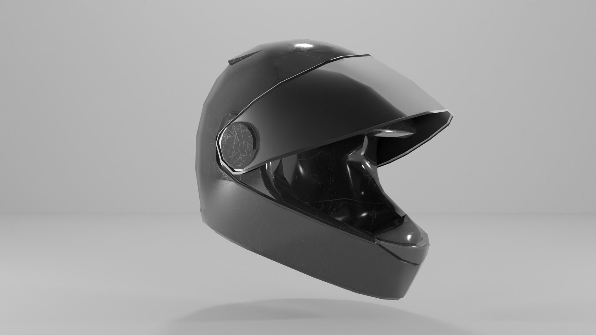 motorcycle helmet Low-poly 3D model_13