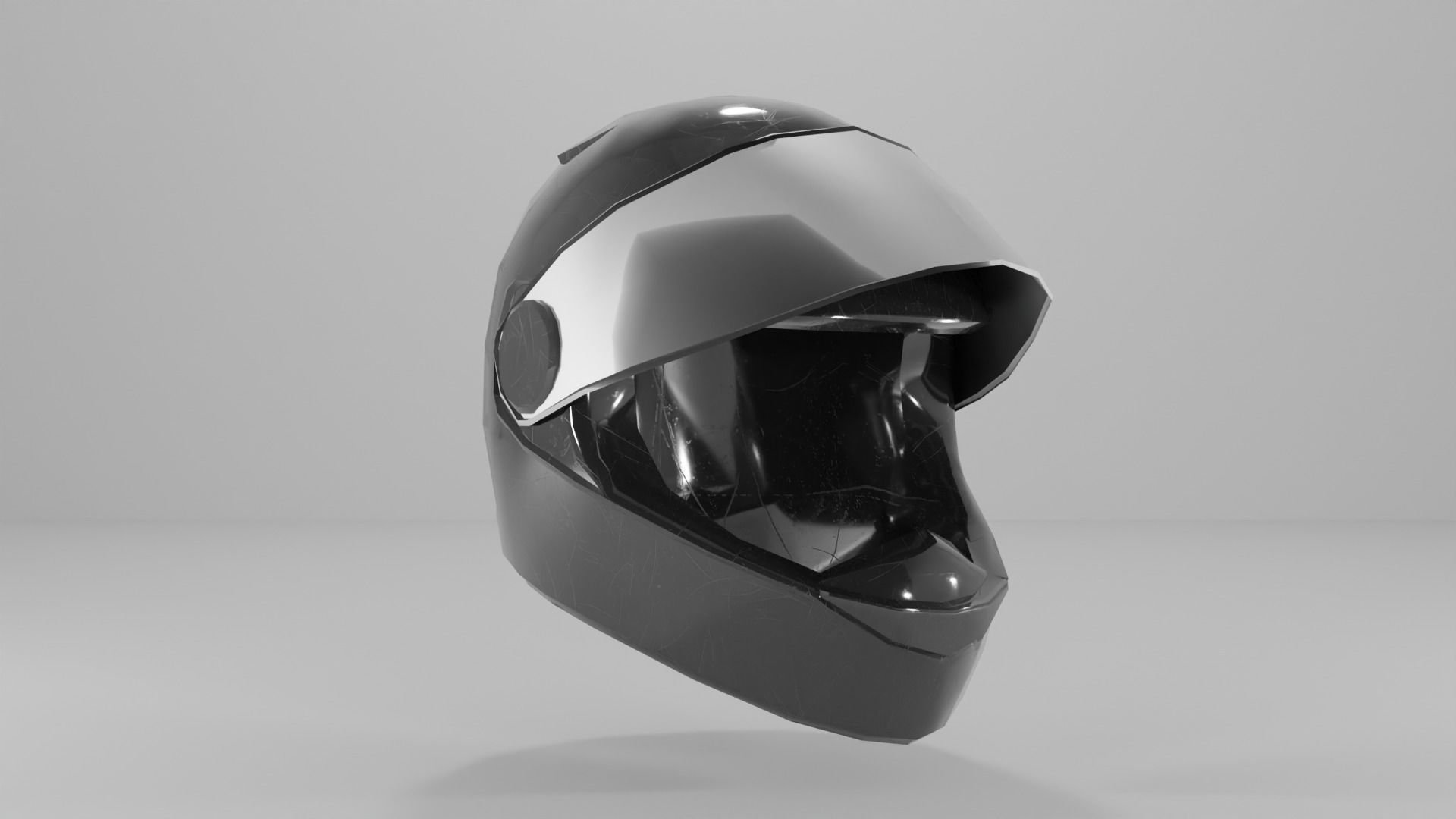 motorcycle helmet Low-poly 3D model_11