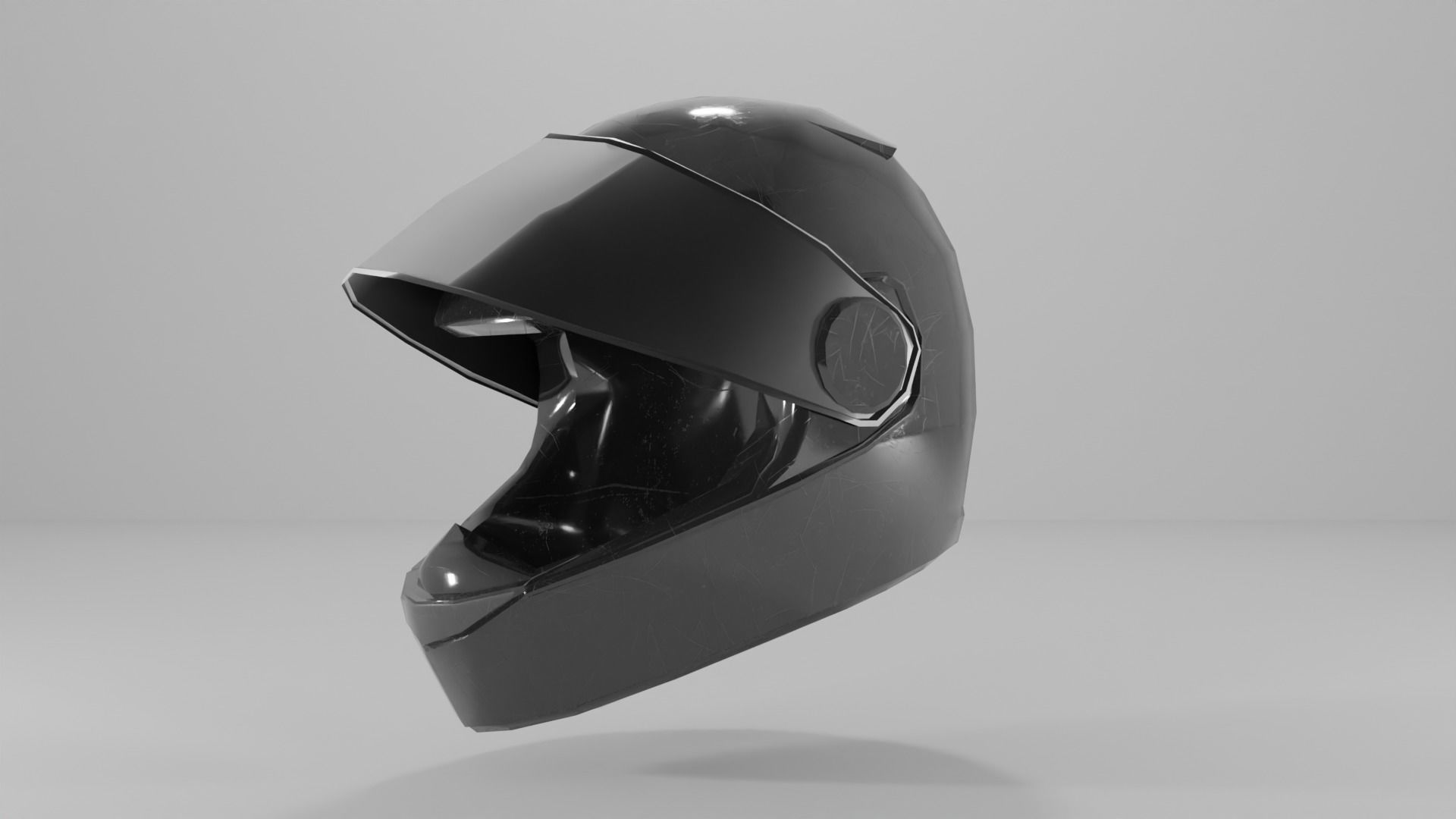 motorcycle helmet Low-poly 3D model_2