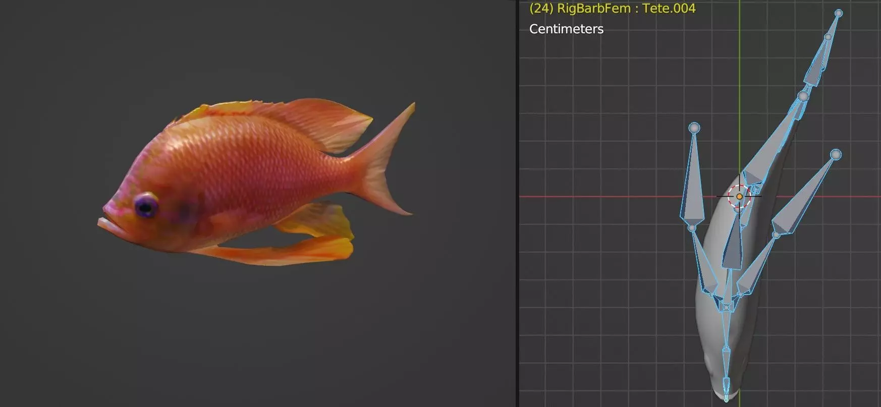 Barbier fish Low-poly 3D model_0