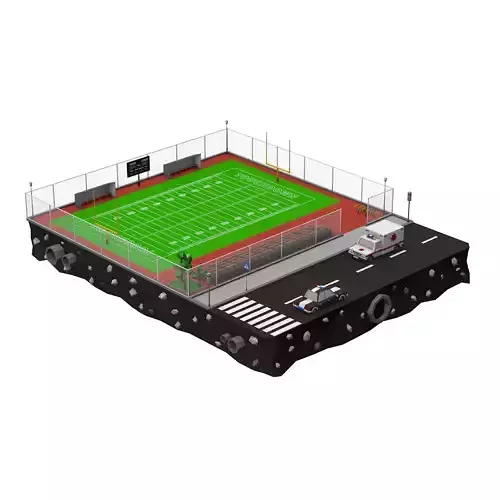 American Football Field Low-poly 3D model