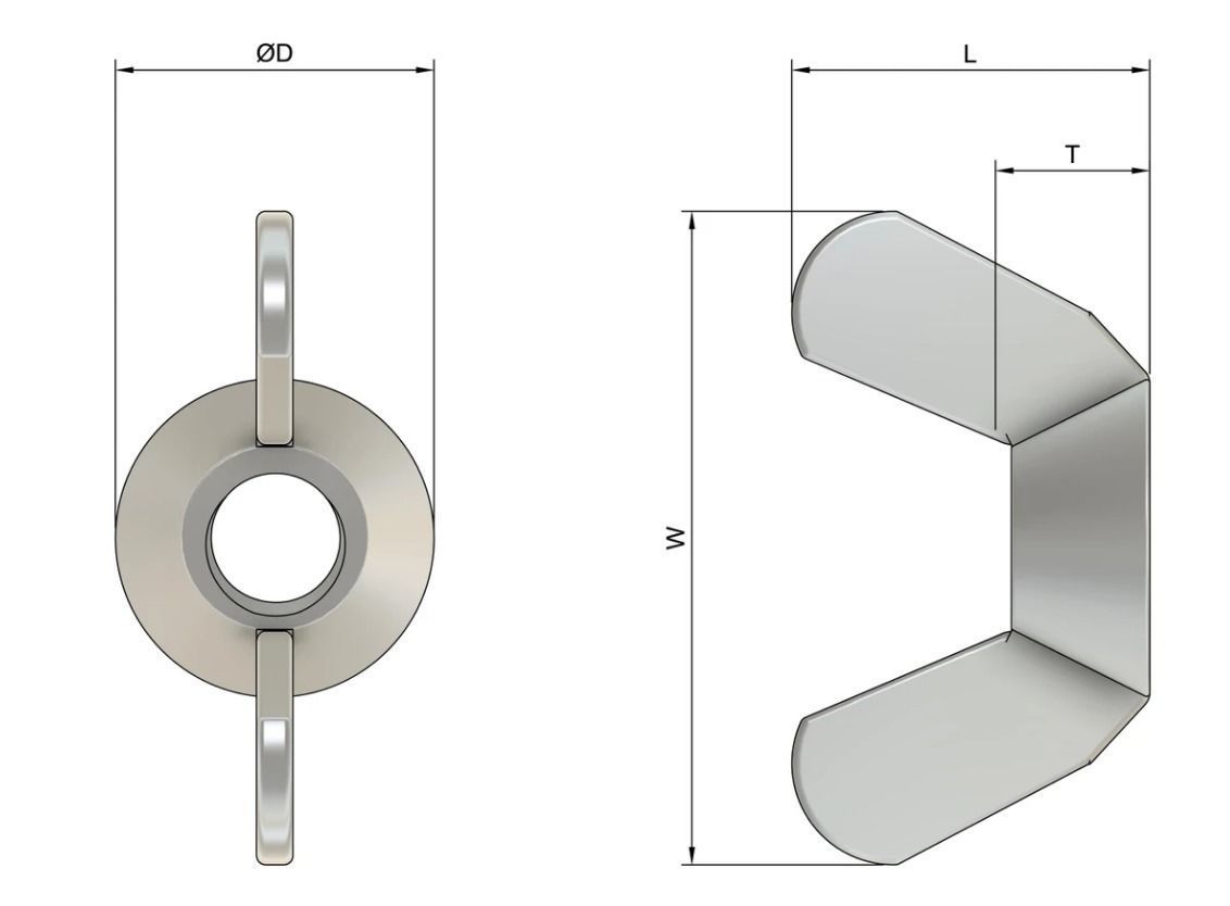 M3 Wing Nuts 3D print model_2