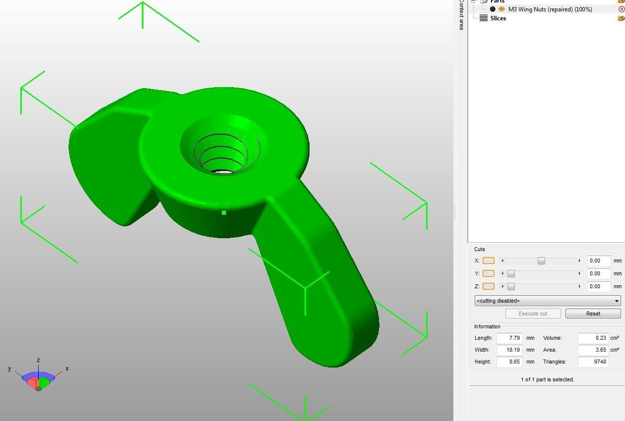 M3 Wing Nuts 3D print model_16