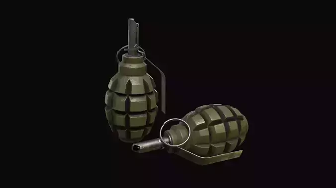 Soviet grenade F-1 limonka Low-poly 3D model