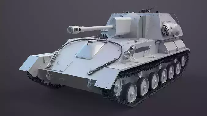 SU-76M High-Poly wwii armoured car 3D model