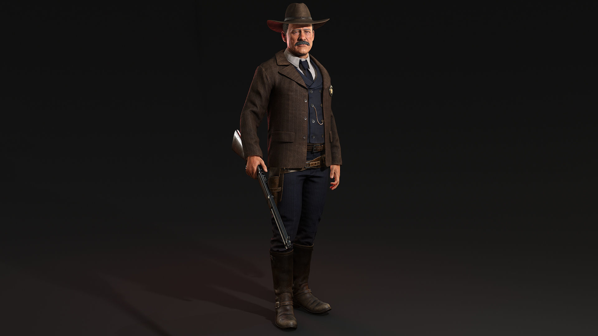 Sheriff  Western Wild West Adventure Survival Shooter Character Low-poly 3D model_3